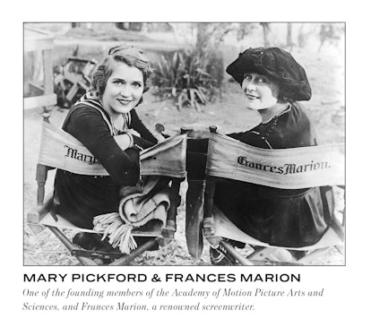 Mary Pickford & Frances Marion, one of the founding members of the Academy of Motion Picture Arts an...