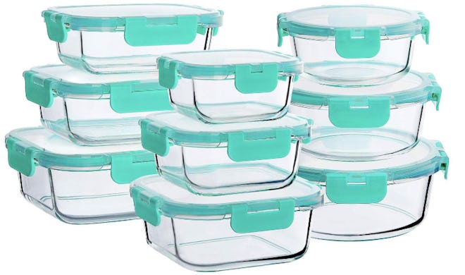 Bayco Glass Food Storage Containers with Lids (18 Pieces) 