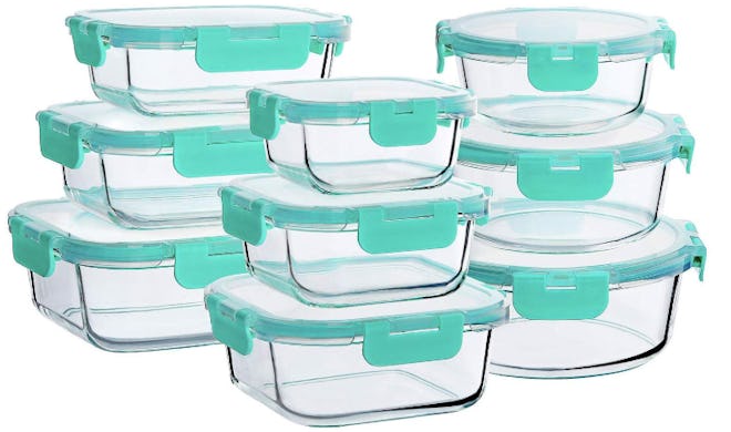 Bayco Glass Food Storage Containers with Lids (18 Pieces) 