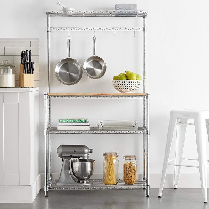 AmazonBasics Kitchen Storage Baker's Rack with Table