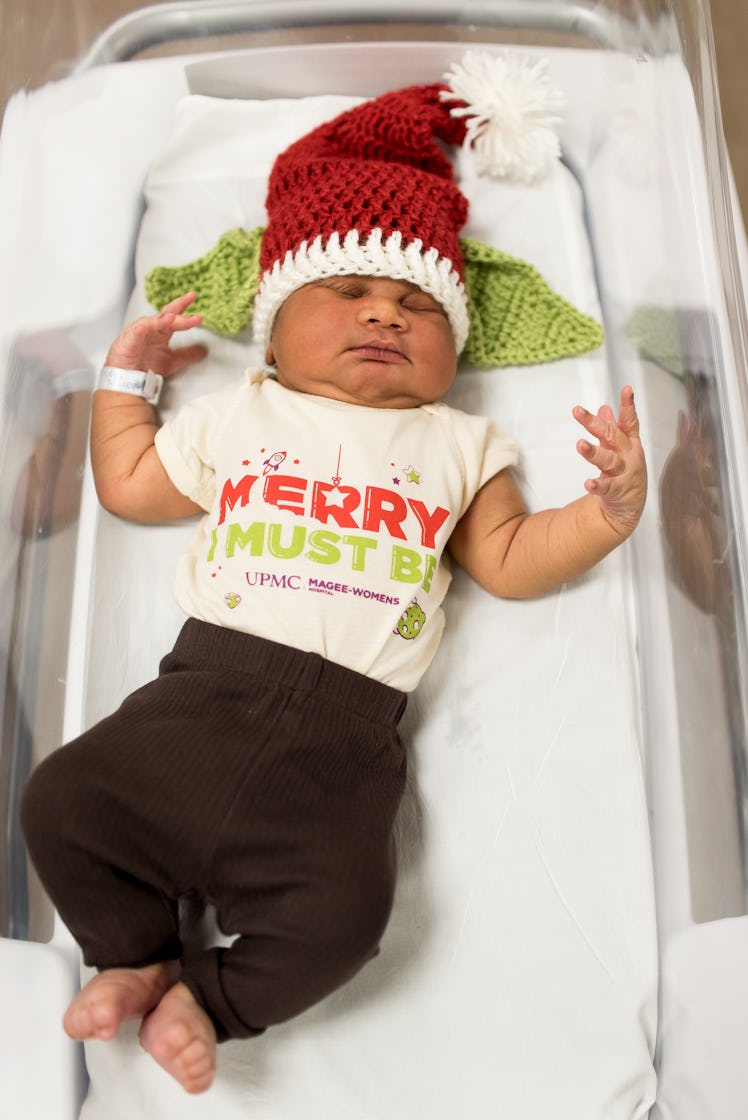 Hospital dressed newborn babies in Baby Yoda-inspired outfits