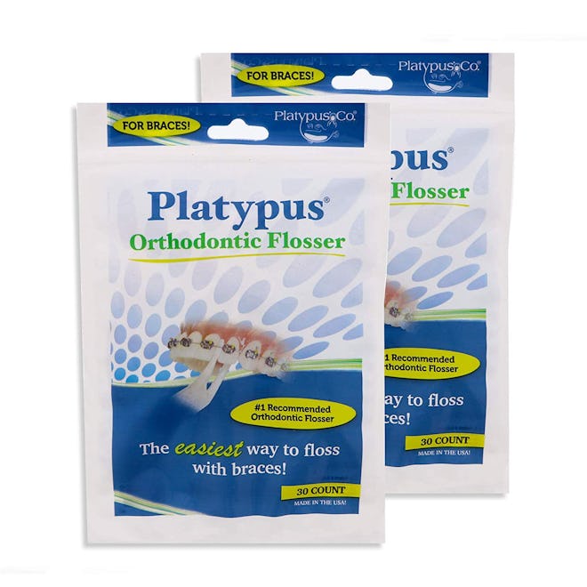 Platypus Orthodontic Flossers For Braces (30-Pack, Set Of 2)