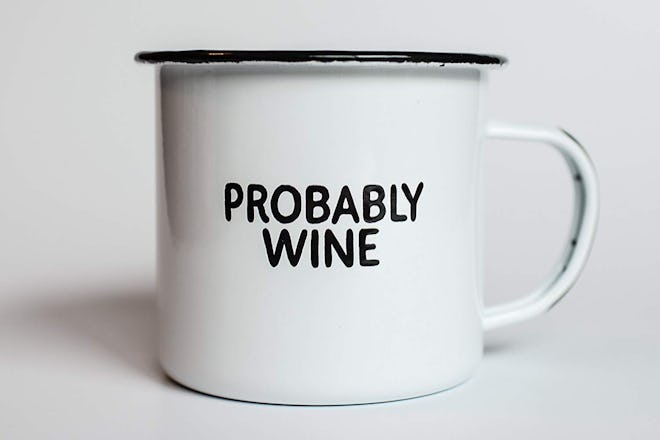 Probably Wine Enamel Camp Coffee Mug 