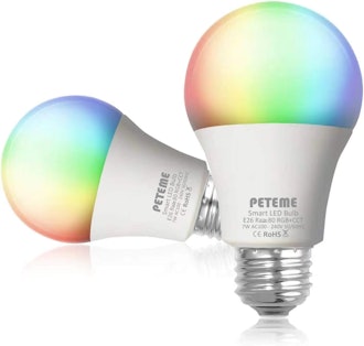 Peteme Smart LED Light Bulbs (2 Pack)