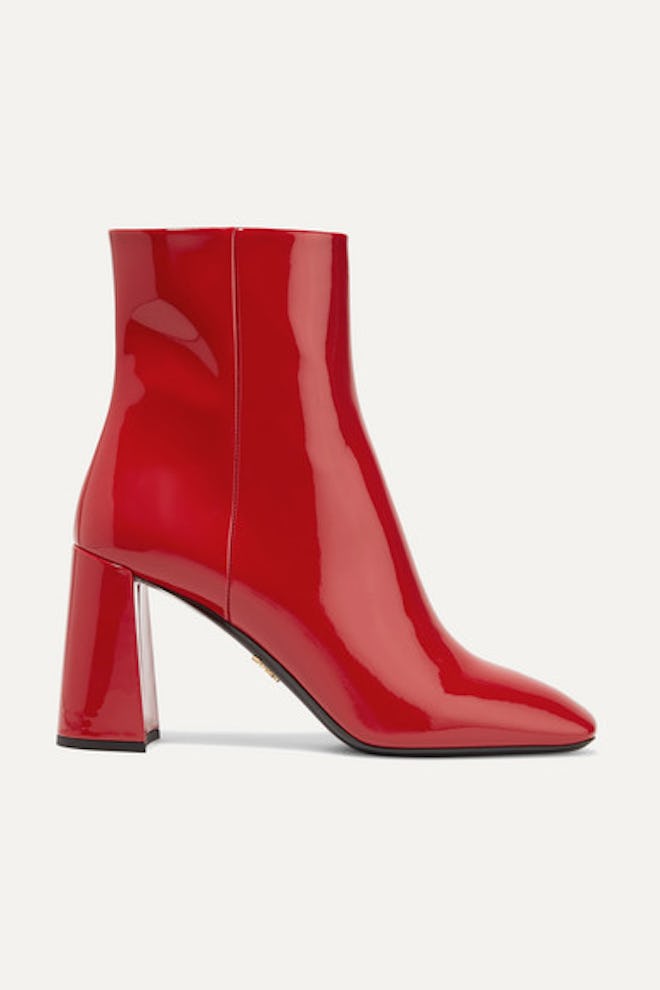 85 Patent-Leather Ankle Boots