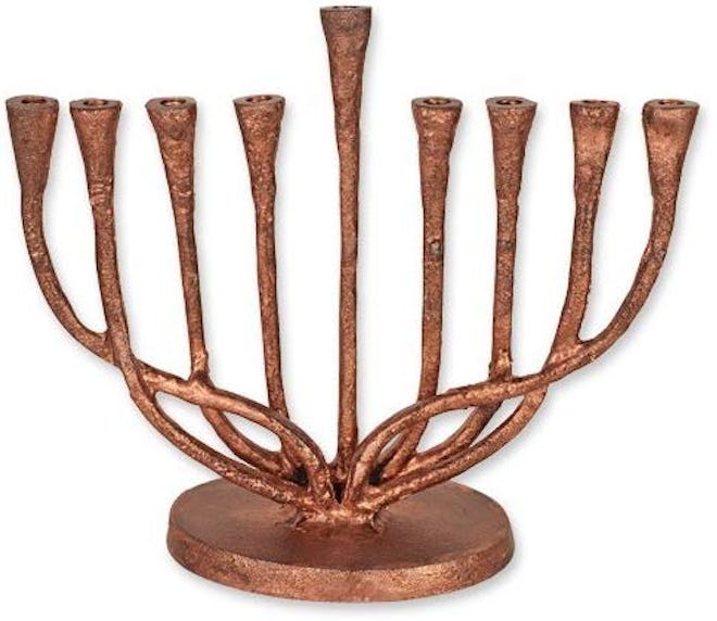 Rustic Copper Finish Hanukkah Menorah