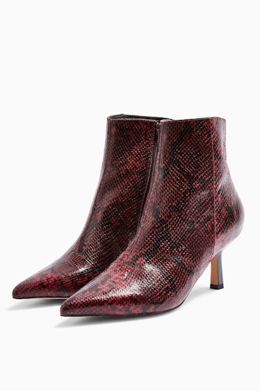 MACI Burgundy Snake Pointed Boots
