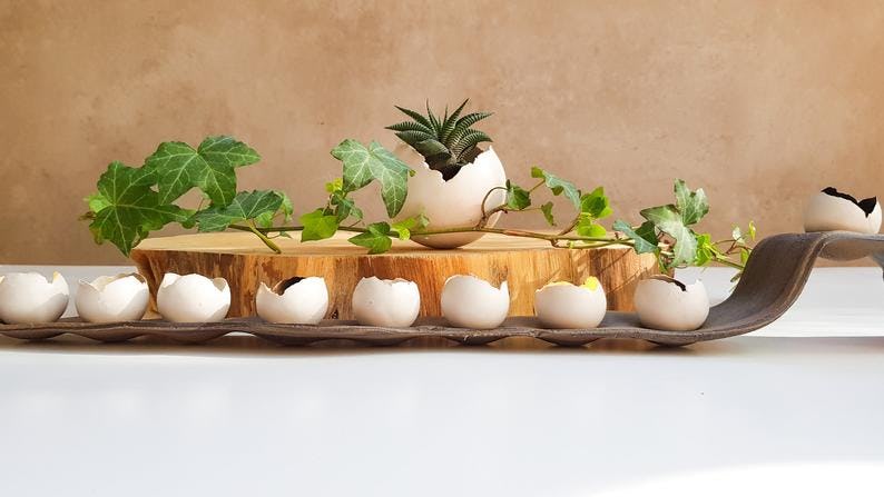 A beautiful ceramic menorah.