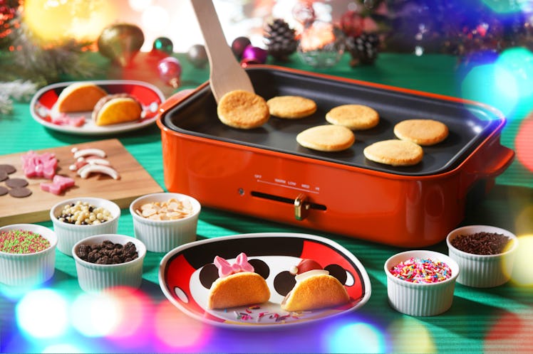Mickey and Minnie soufflé pancakes are available at Hong Kong Disneyland Resort for the holidays.
