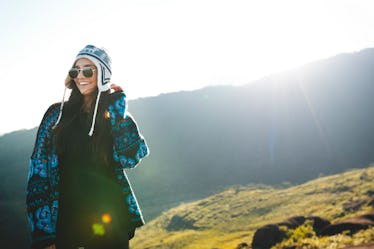 Young woman experiencing best solar eclipse 2019