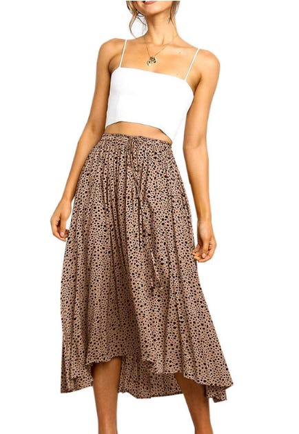 Women's Maxi Leopard Skirt Print