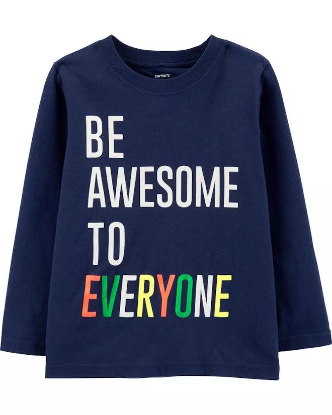 Carter's Baby Be Awesome To Everyone Jersey Tee (Navy)