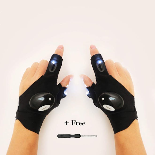 NOSUBO Fingerless LED Flashlight Cycling Gloves