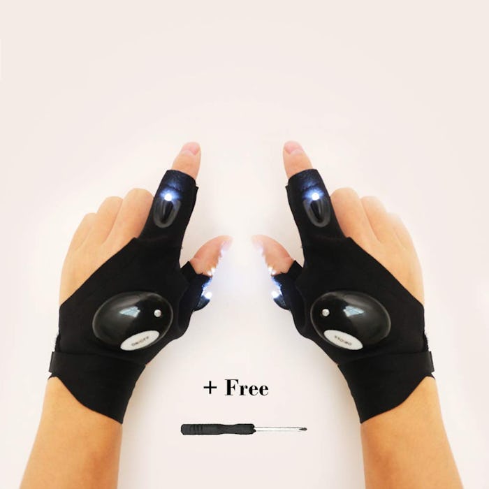 NOSUBO Fingerless LED Flashlight Cycling Gloves