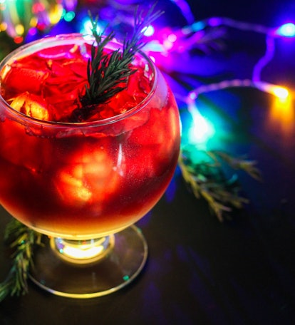 The Glow Mega Sangria with lights is part of the "Let It Glow"-inspired cocktails offered at Disneyl...