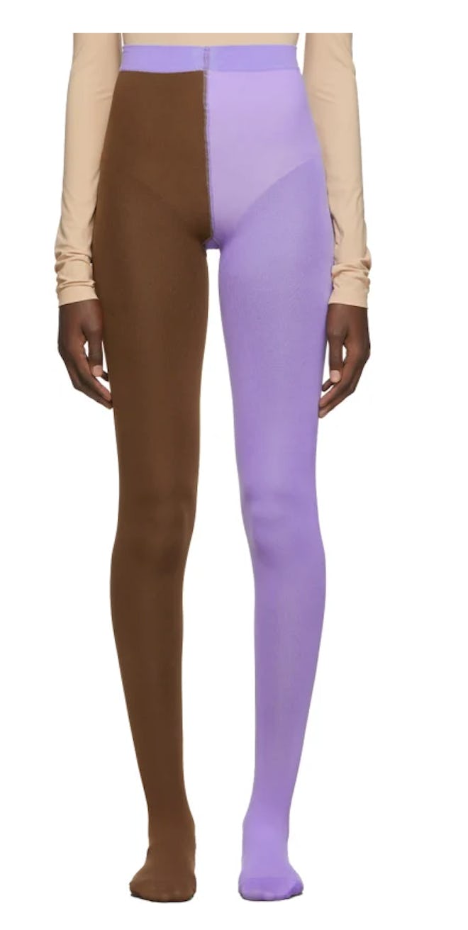 Purple & Orange 'The Left & Right' Tights