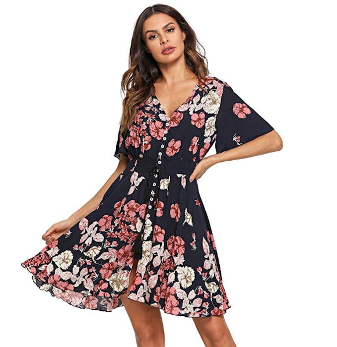 Milumia Women's Boho Button Up Dress