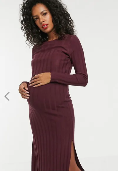 green emerald velvet dress Latched Mama Front Knot Nursing Maxi Dress