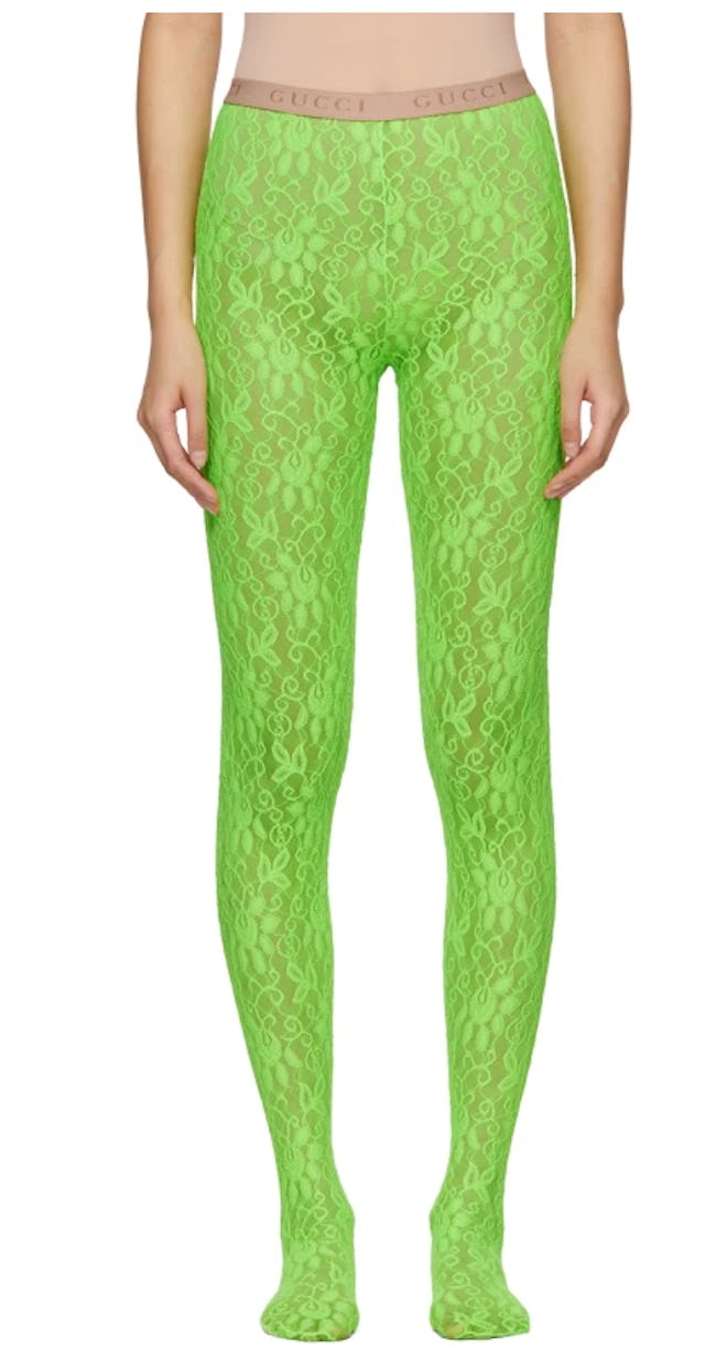 Green Lace Tights