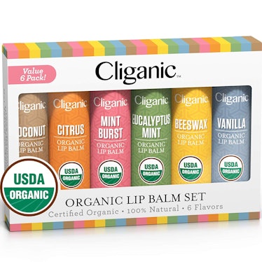 Cliganic USDA Organic Lip Balm Set (6-Pack)