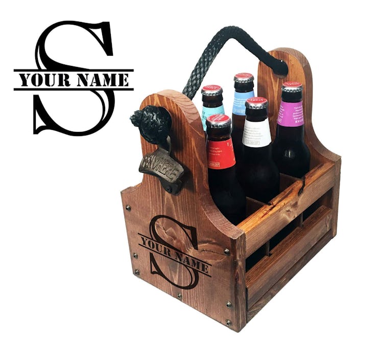 Wooden Bottle Caddy