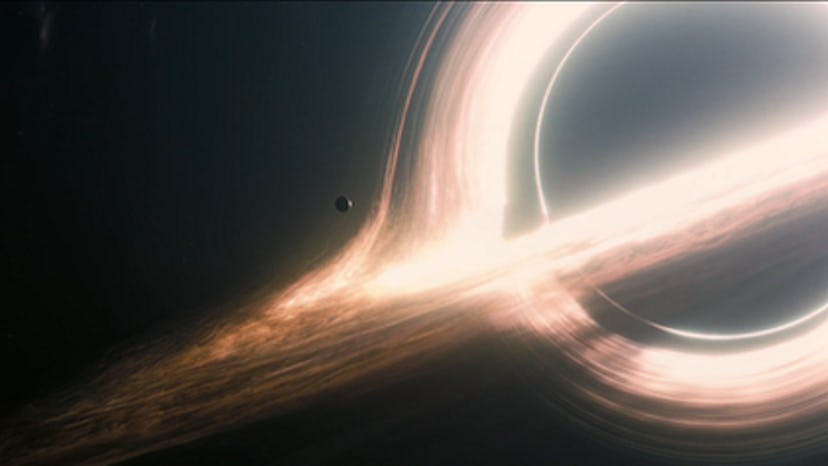 The fictional Miller’s planet orbiting the black hole Gargantua, in the movie ‘Interstellar.’ inters...