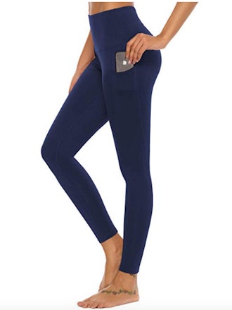 Mint Lilac Women’s High Waist Workout Yoga Leggings with Pockets