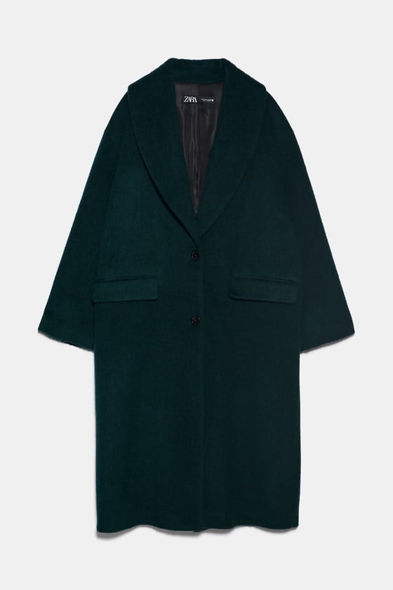 zara green coat