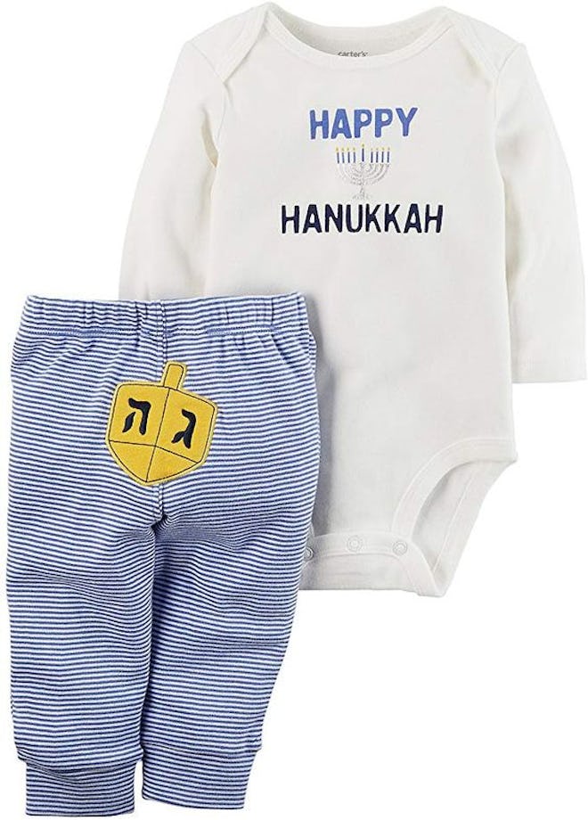 Carter's Baby 2 Piece Long Sleeve Hanukkah Bodysuit and Pants Set