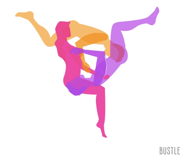 Drawing of the daisy chain sex position to try in bed in 2020. 