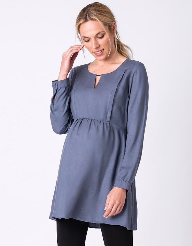 Blue Maternity & Nursing Tunic