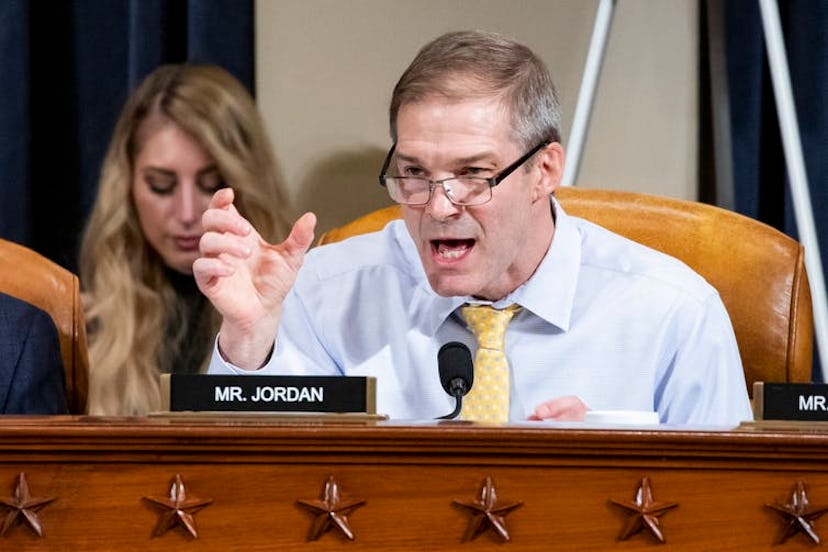 One of Trump’s most prominent supporters, Rep. Jim Jordan, R-Ohio, speaks during a House Intelligenc...