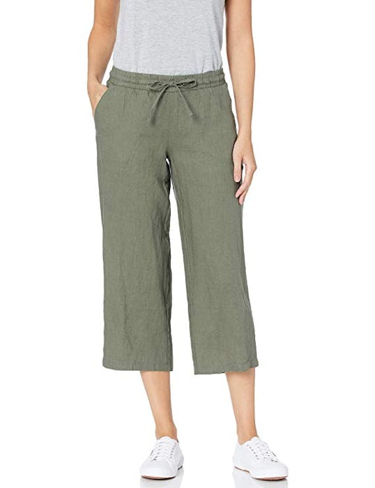 Amazon Essentials Women's Drawstring Linen Crop Pant