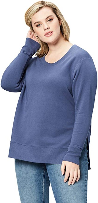 Daily Ritual Women's Plus Size Terry Cotton and Modal Pullover