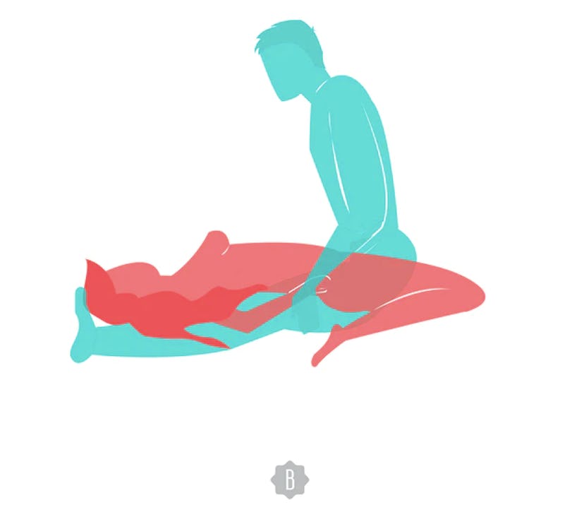 Drawing of seated backbend sex position to try in bed in 2020.