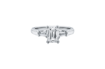 Emerald-Cut Engagement Ring with Tapered Baguette Side Stones