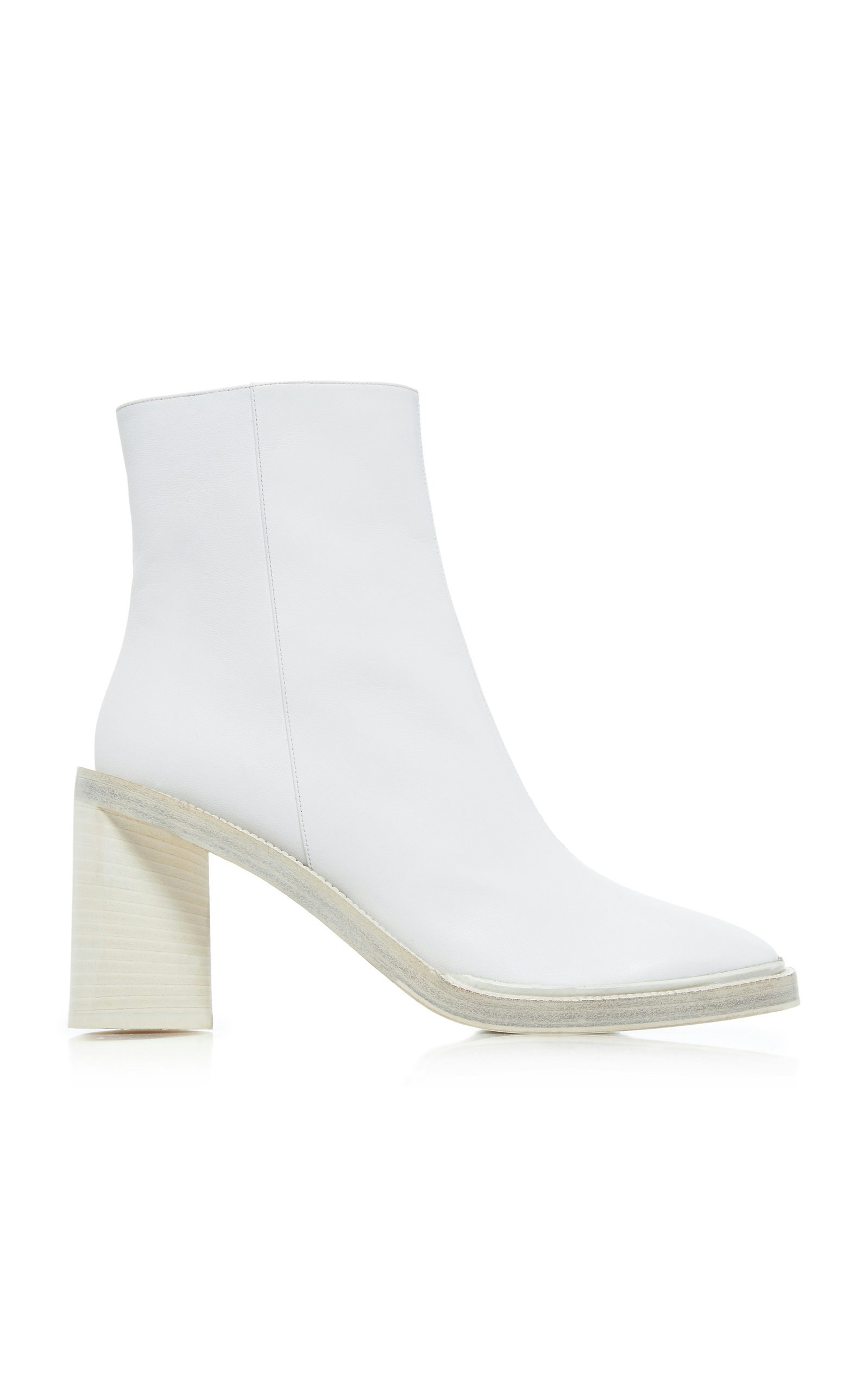 white short leather boots