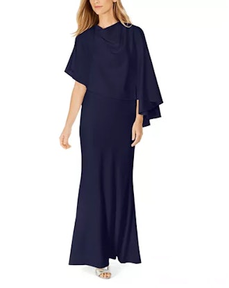 Draped Capelet Gown