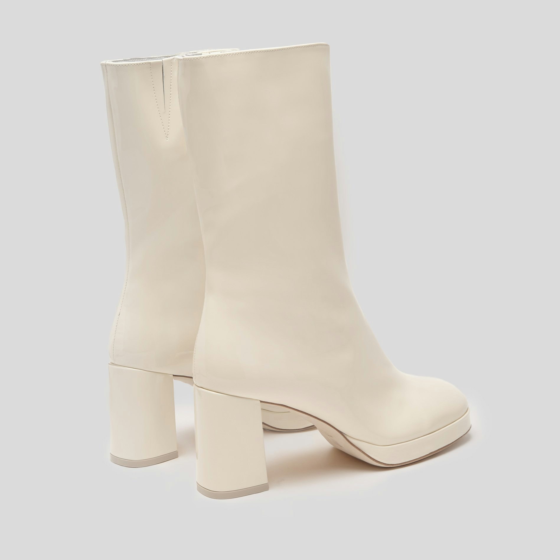 winter white boots low heel