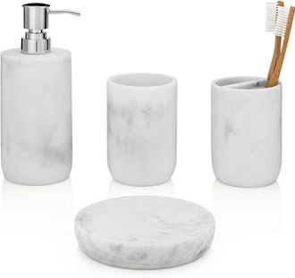 EssentraHome Blanc Collection Bathroom Accessory Set