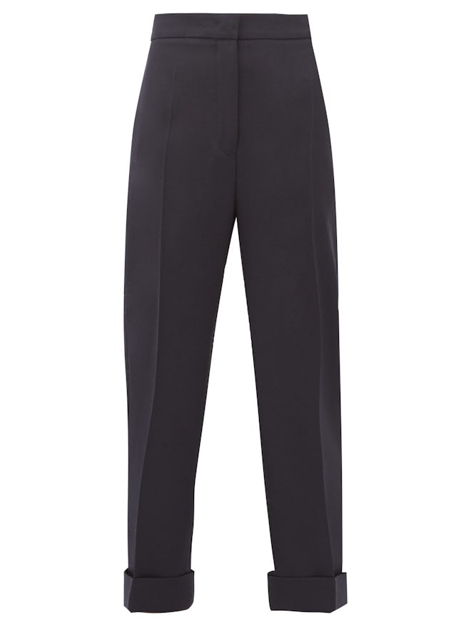 High-Rise Wool Twill Trousers