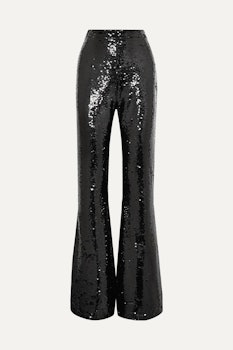 Sequin Silk Flared Pants