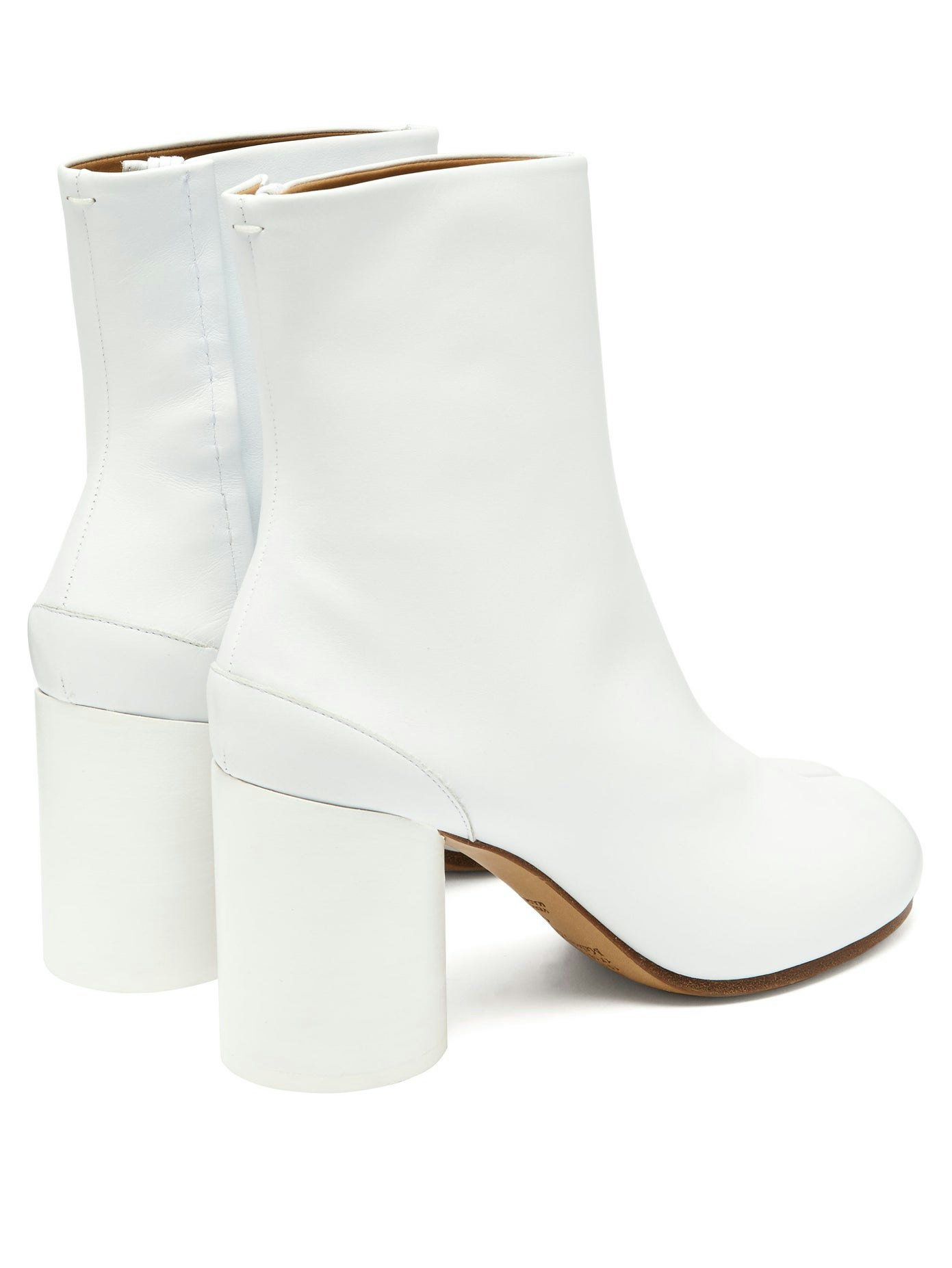 white vinyl ankle boots