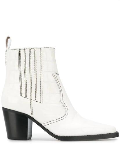 14 White Boots Outfits That Will Make You Want To Swap Out Your Go Tos Diane von furstenberg flat sandals, tory burch sandals, l.k. 14 white boots outfits that will make