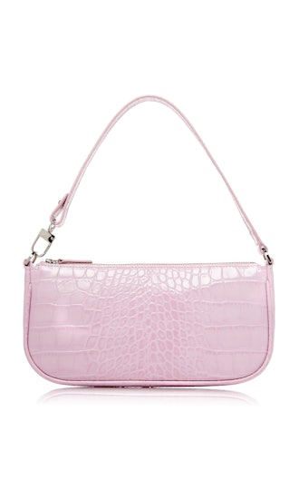 Pink Croc-Effect Leather Rachel Bag