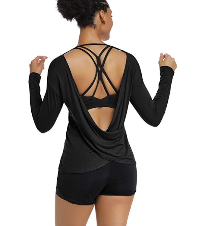 Muzniuer Backless Yoga Shirt