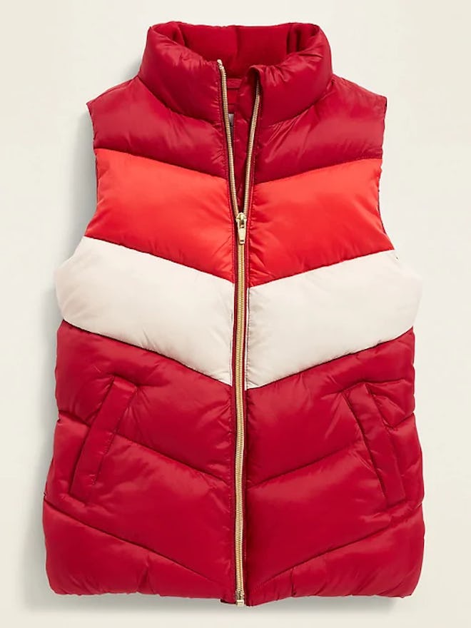 Frost Free Color Block Puffer Vest