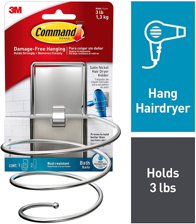 Command, Satin Nickel Hair Dryer Holder