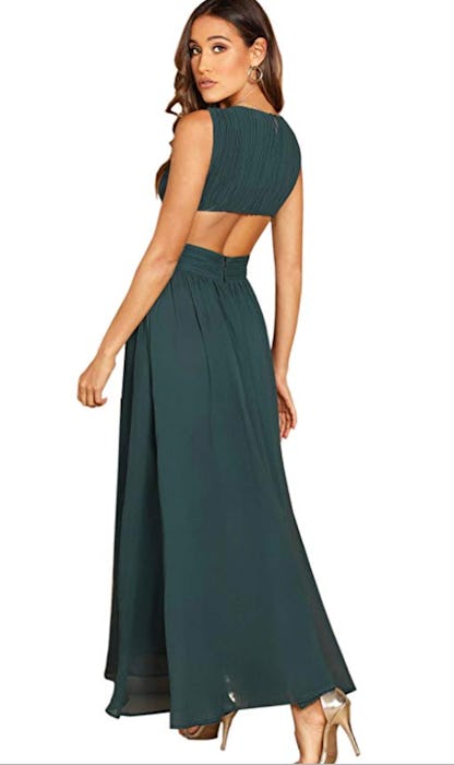 Floerns Backless Chiffon Formal Maxi Dress