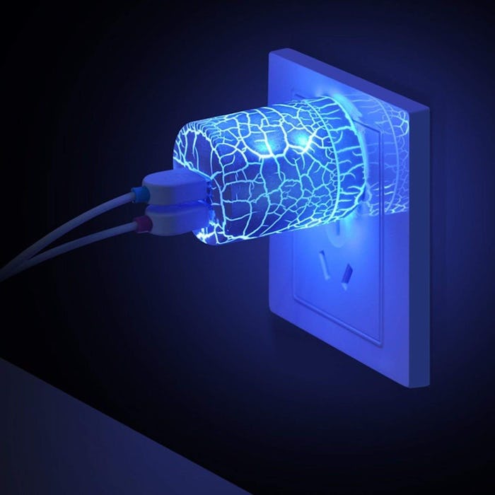 Wall Charger Block with Blue Night Light